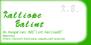 kalliope balint business card